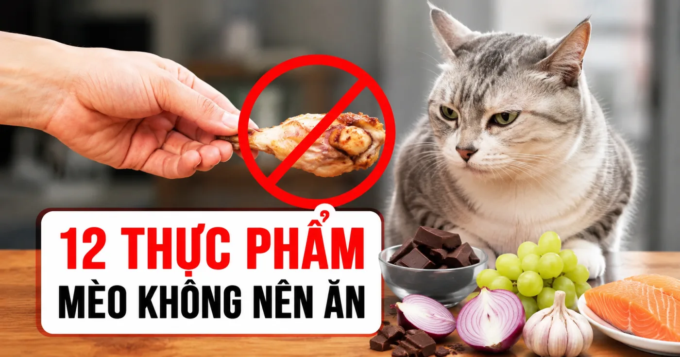 12 thực phẩm mèo không nên ăn, món có thể gây hại cho boss